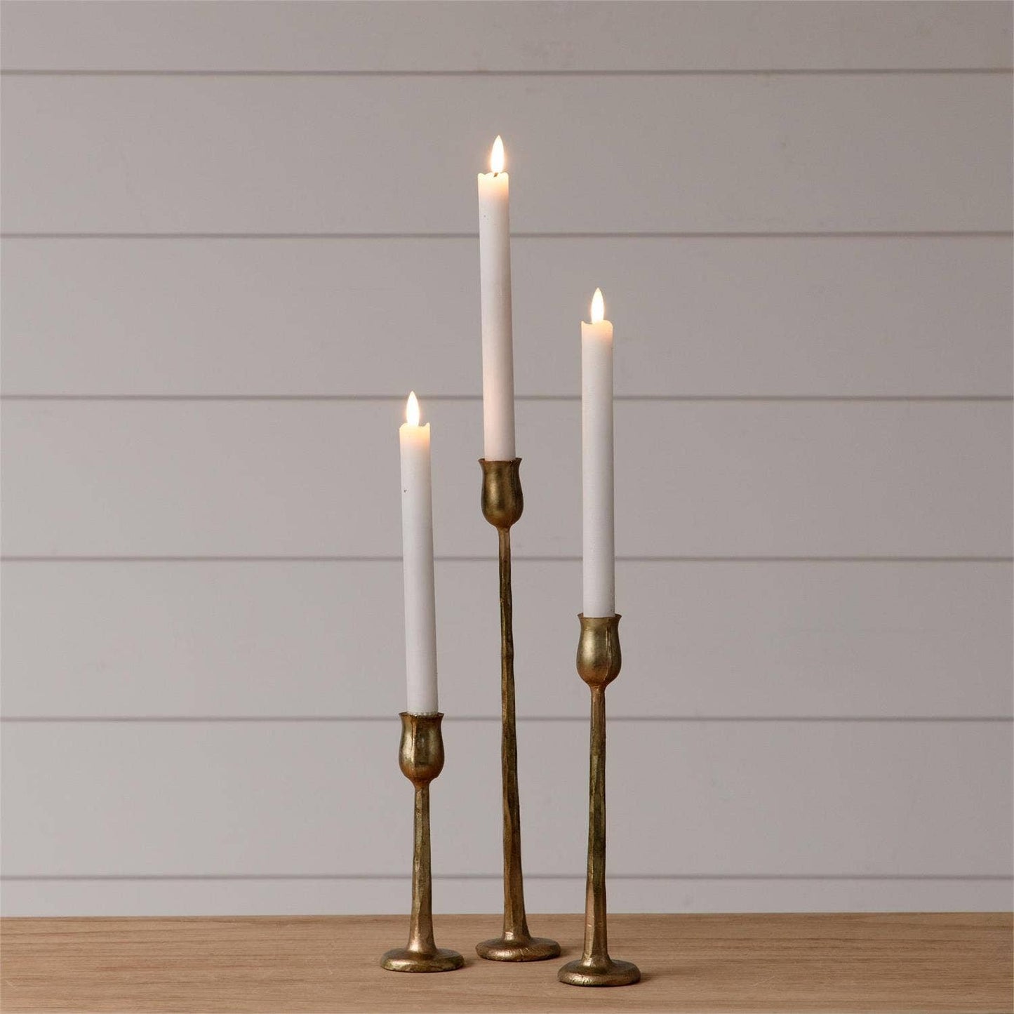 Metal Candle Holders, Gold (Set Of 03)