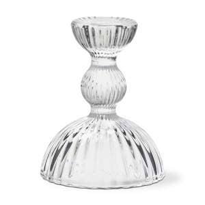 Ella Clear Soda Lime Glass Taper Candle Holder