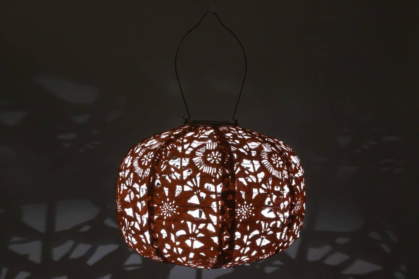 Stella Square Sunflower 11" Solar Lantern - Clay