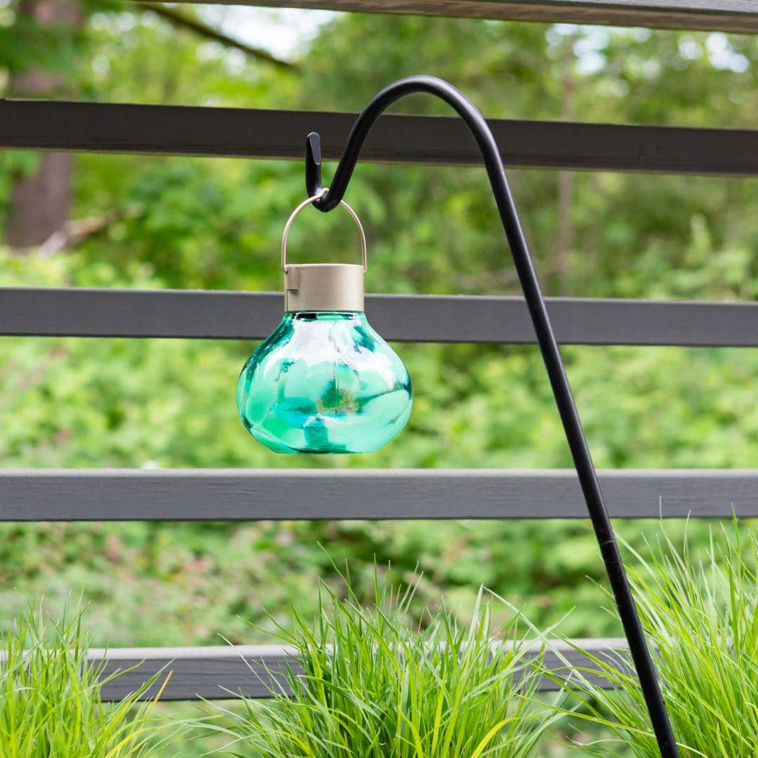 'Teal' Tea Lantern - Glass Outdoor Solar Lantern