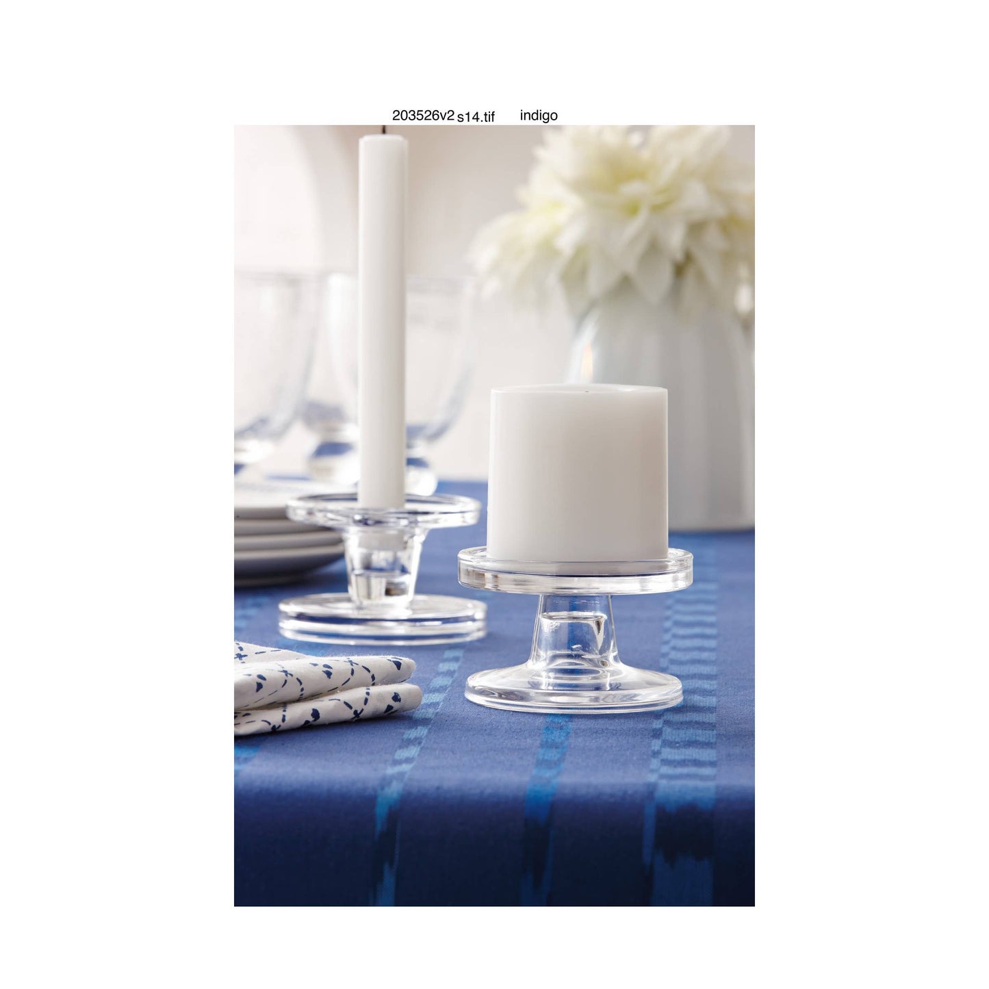 Bobbin Reversible Glass Candleholder Clear Glass