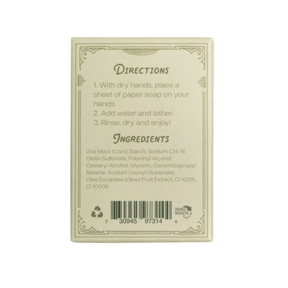 Paper Soap – Olive Oil, Travel Size, 50 Sheets