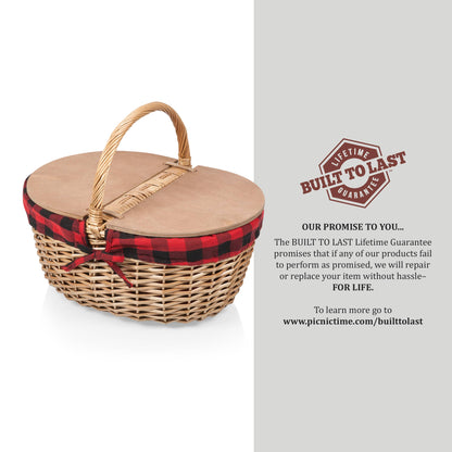 Country Vintage Picnic Wicker Basket