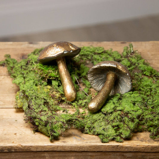 Brass Tone Mushroom Figures