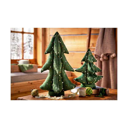 French Knot Wool Tree Decor Small Dark Green Polyester