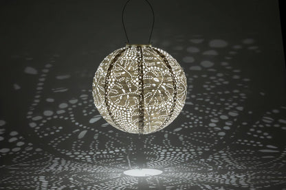 Stella Monstera Solar Lantern - Porcelain