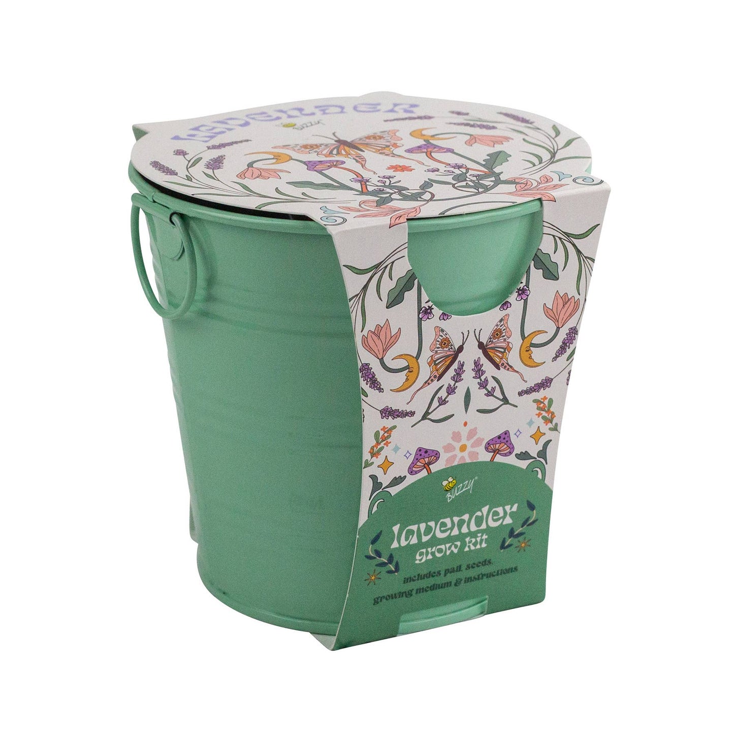 Painted Flower Grow Pail – Lavender Indoor Garden Gift