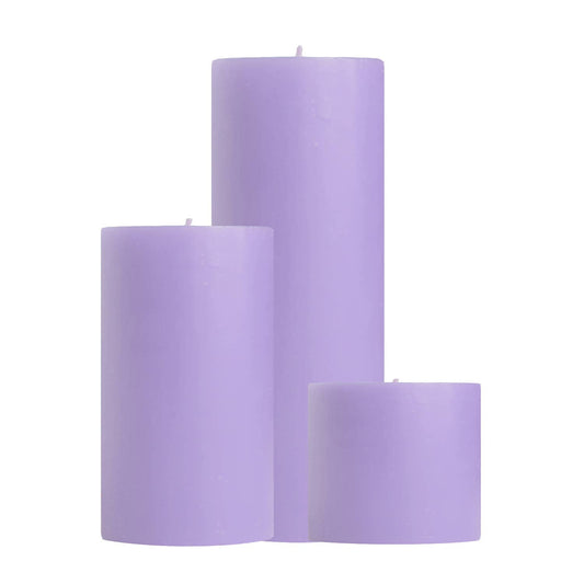 Lavender Scented Pillar Candles - 3x3", 3x6", 3x9" Sizes