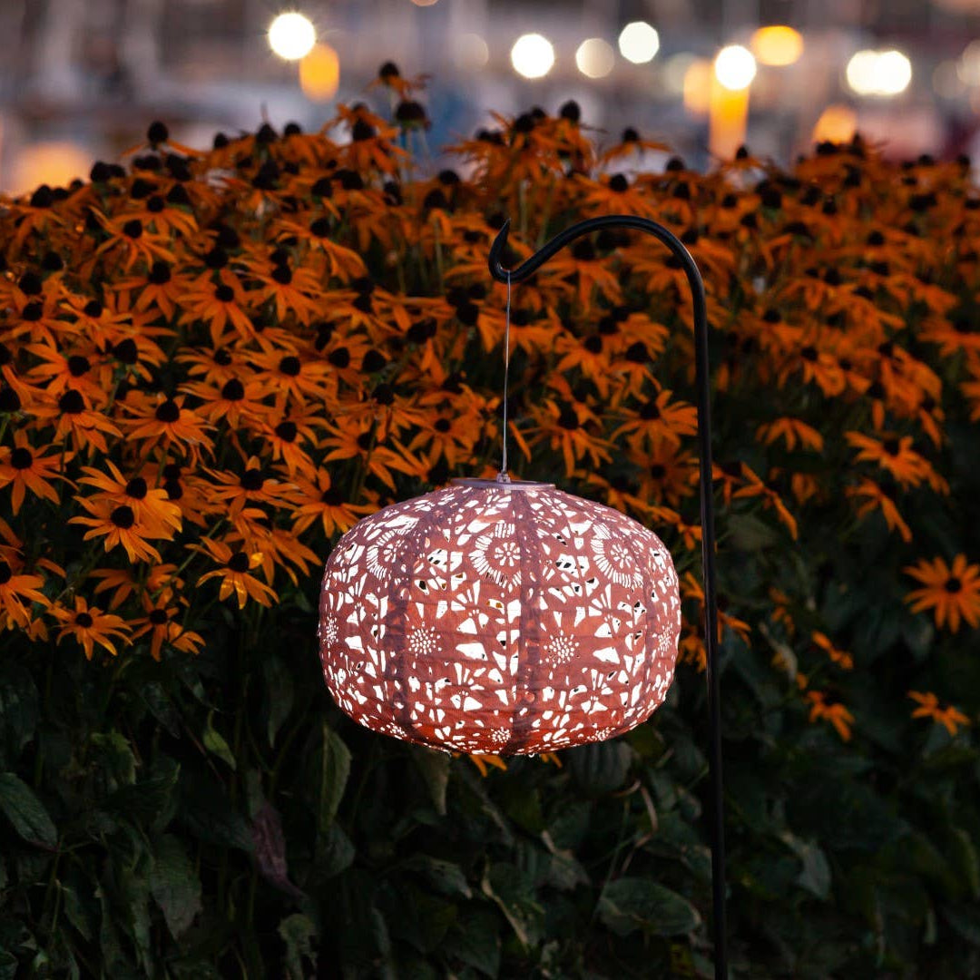 Stella Square Sunflower 11" Solar Lantern - Clay
