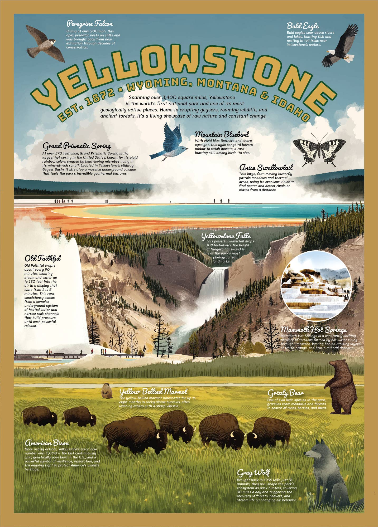 Vintage Posters Wrapping Paper - Yellowstone