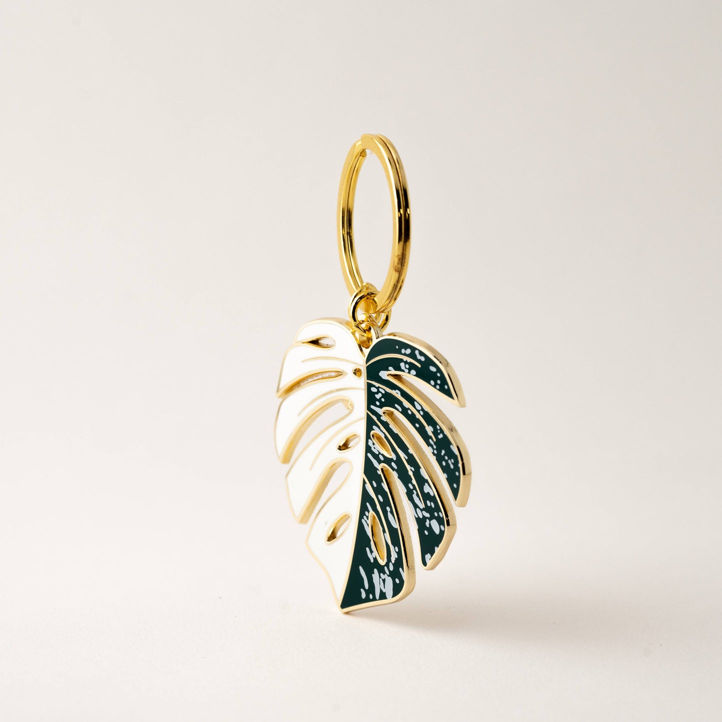 Monstera Albo Keychain & Bag Charm, Plant Lover Gift