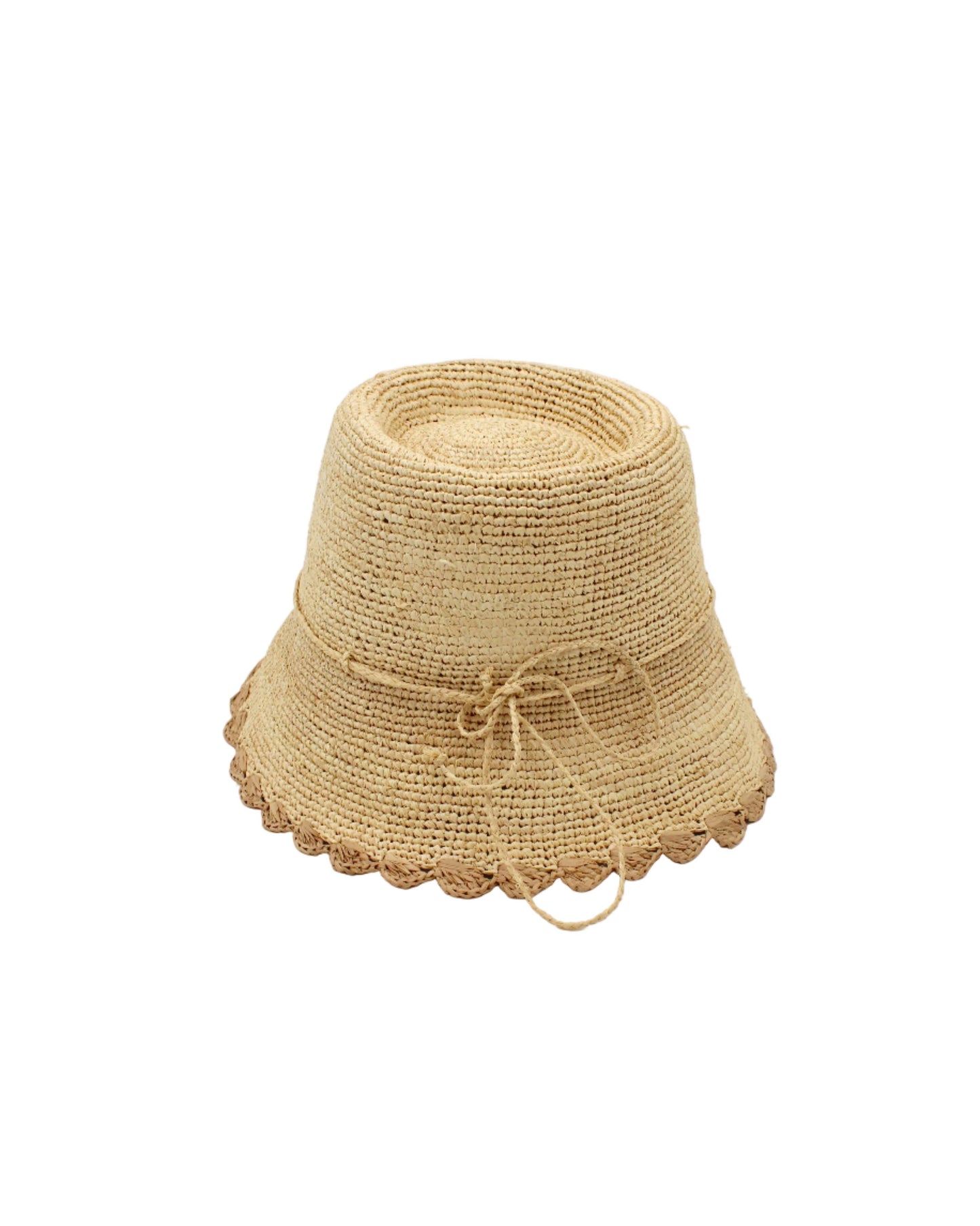 Crochet Bucket Straw Hats with Colored Edge