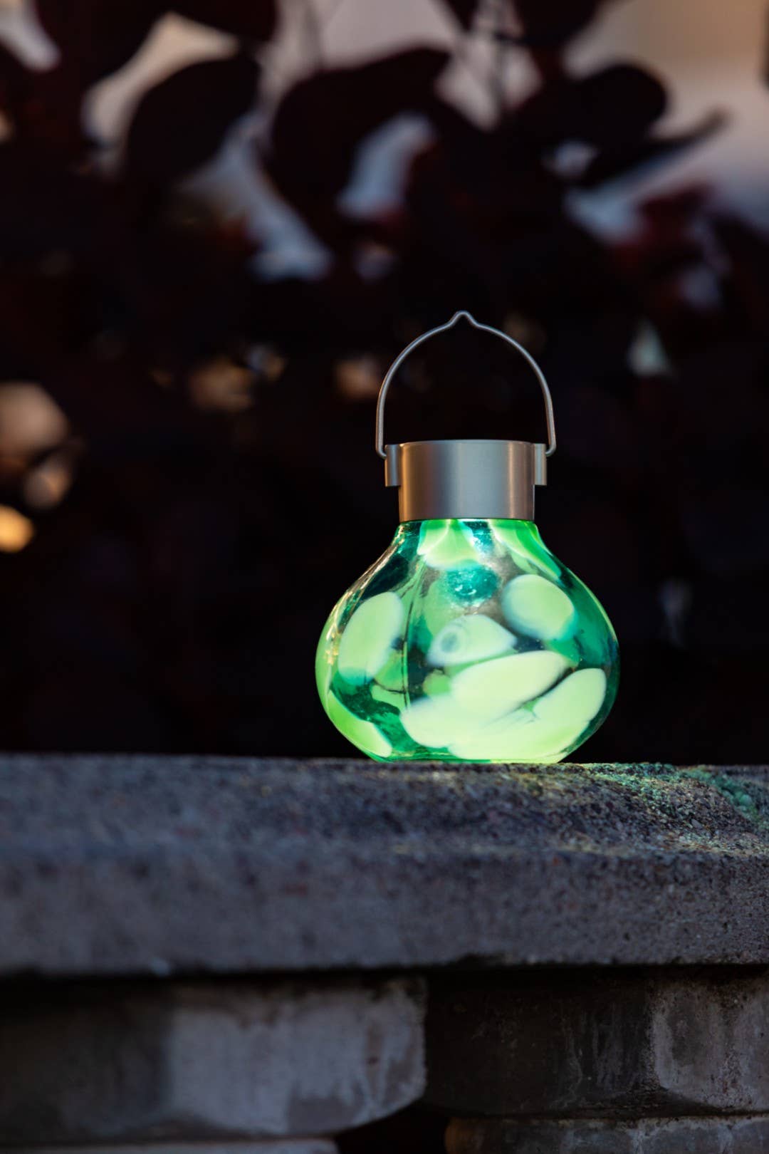 'Teal' Tea Lantern - Glass Outdoor Solar Lantern