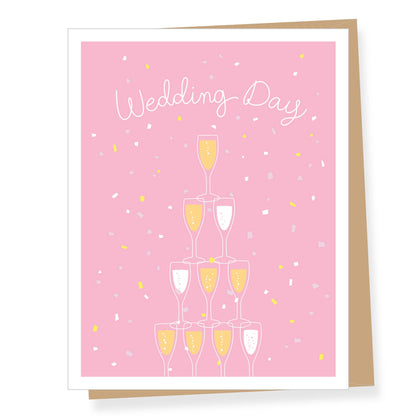 Champagne Tower Wedding Card