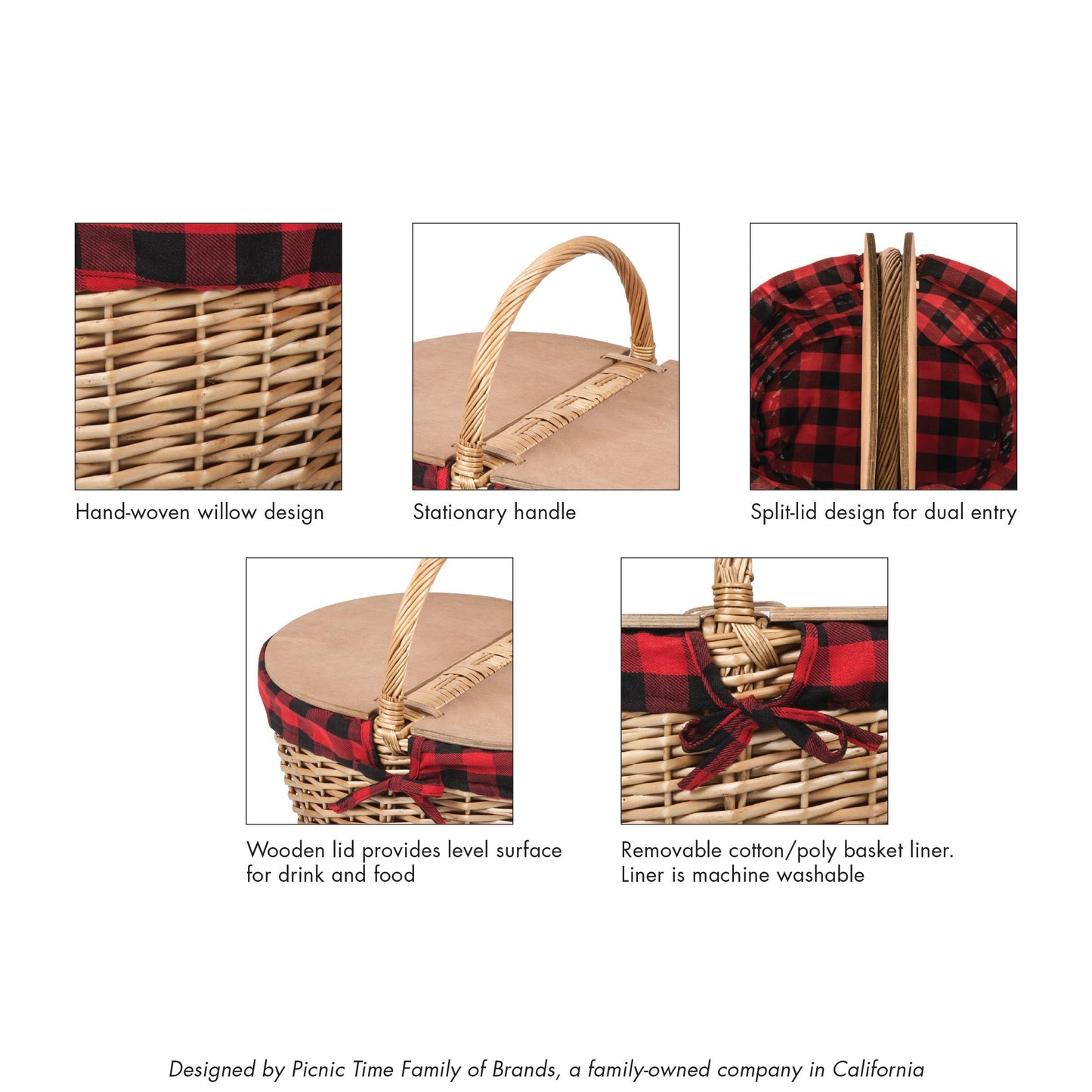 Country Vintage Picnic Wicker Basket