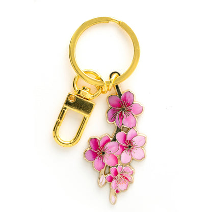 Japanese Cherry Blossom Keychain & Bag Charm, Floral Gift