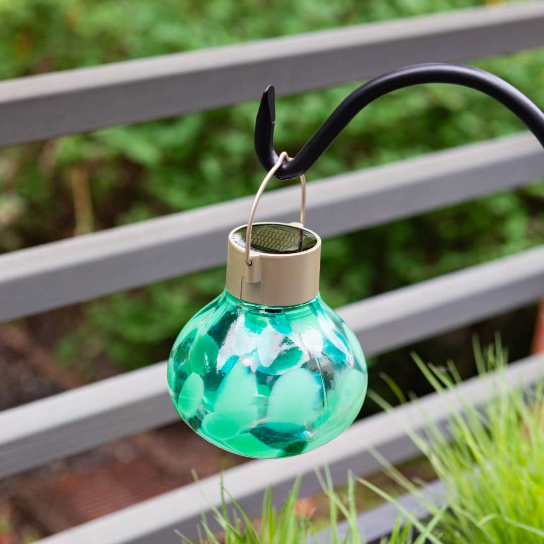 'Teal' Tea Lantern - Glass Outdoor Solar Lantern