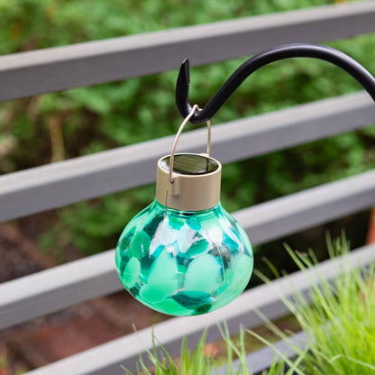 'Teal' Tea Lantern - Glass Outdoor Solar Lantern