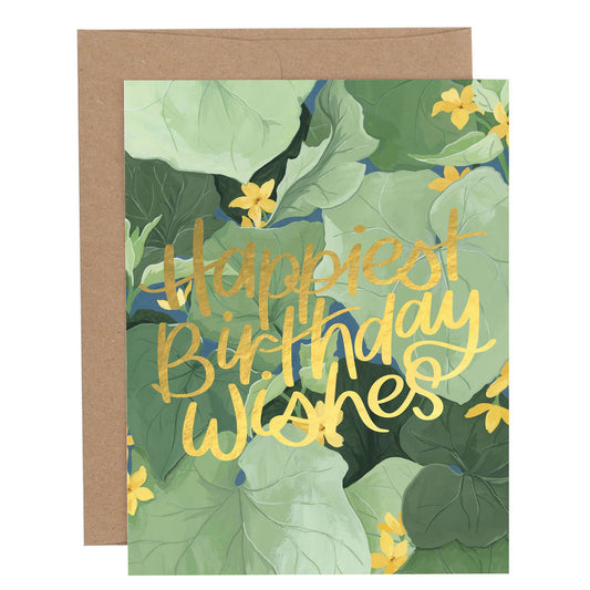 Squash Leaves Birthday Greeting Card