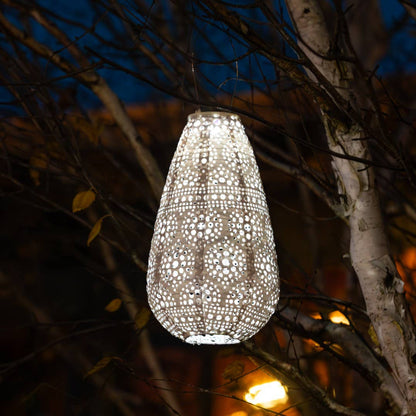 Stella BlossomTeardrop Solar Lantern - Pearl