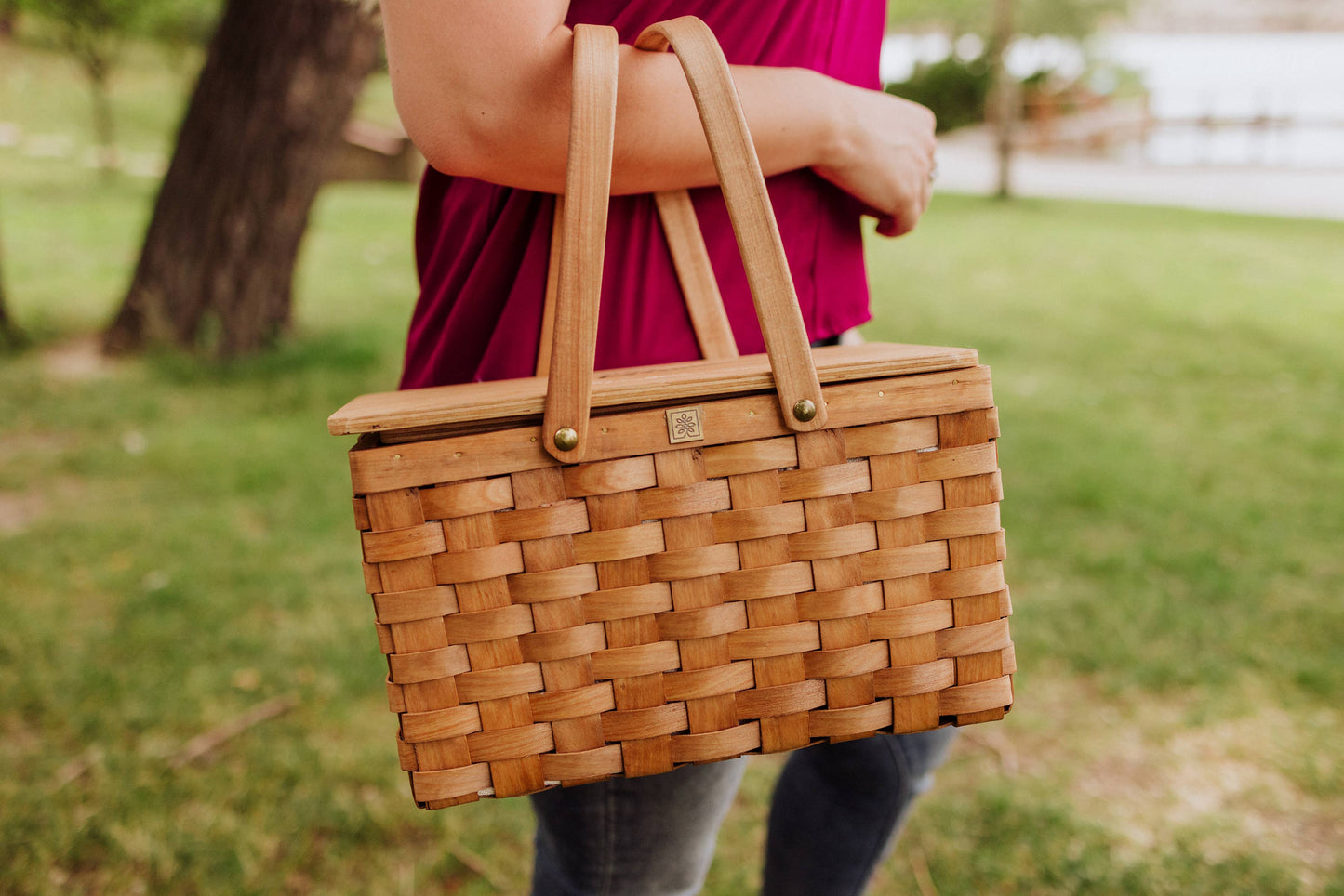 Poppy Personal Picnic Basket, (Beige)