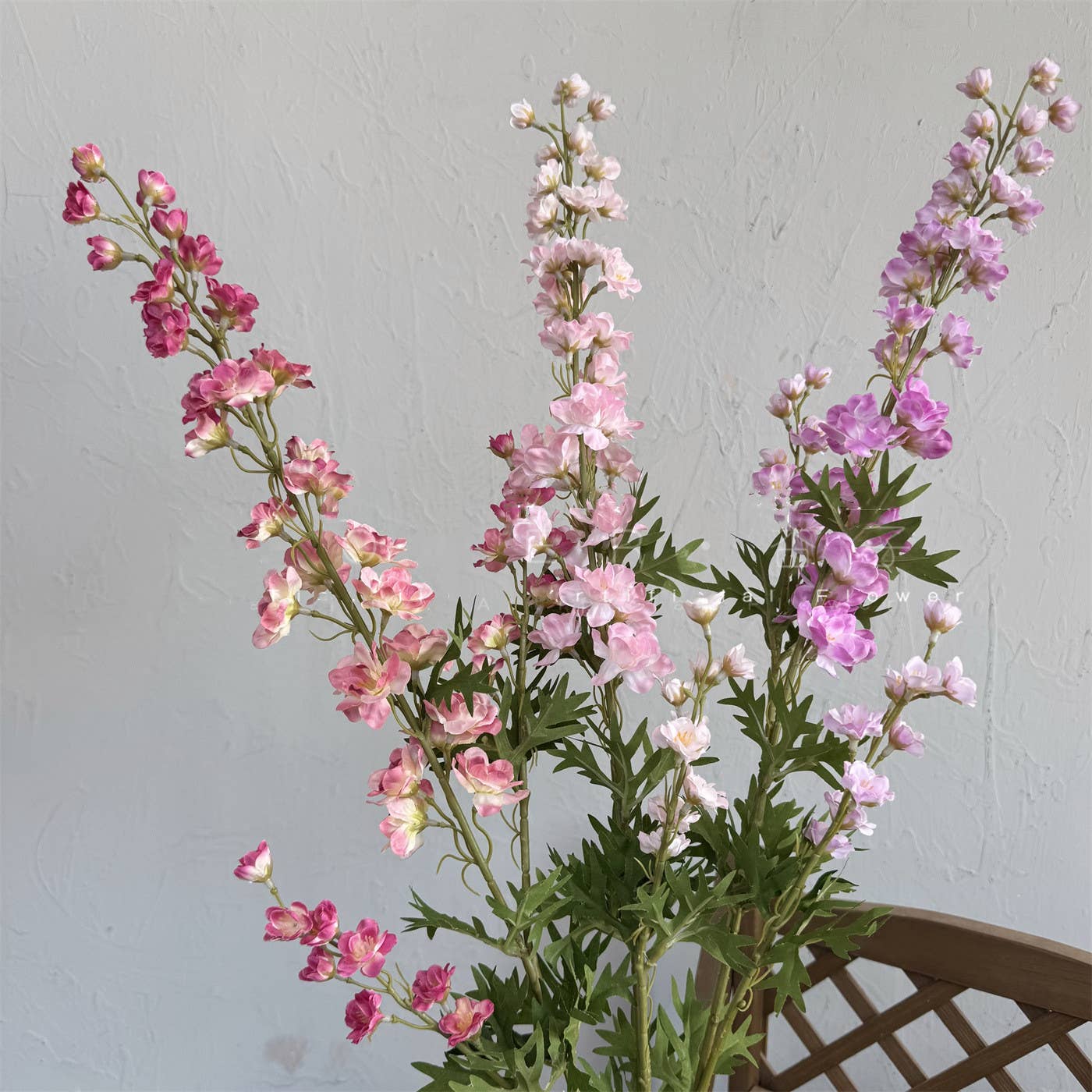 35''T Silk Faux Delphinium Flower Stem, Spring/Summer Flower