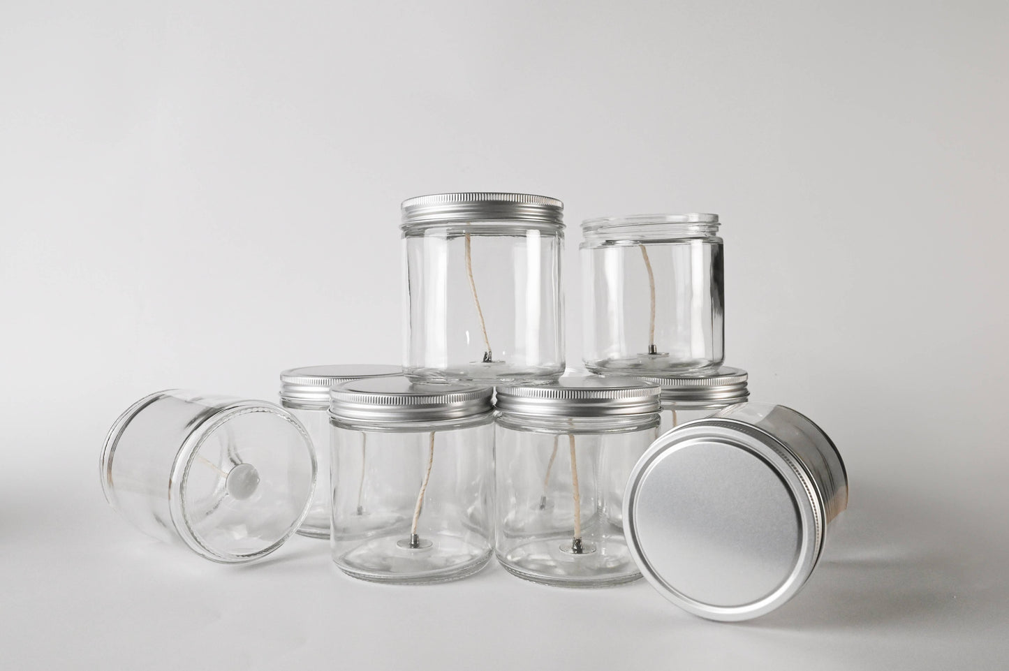 10 oz Glass Wicked Jar with Lid - DIY Candle Bar