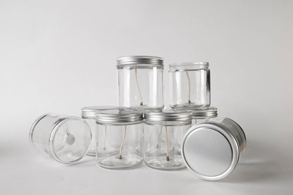 10 oz Glass Wicked Jar with Lid - DIY Candle Bar