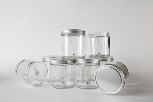 10 oz Glass Wicked Jar with Lid - DIY Candle Bar