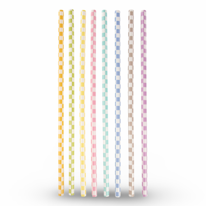 Checkered Reusable Straws - 24 Pack