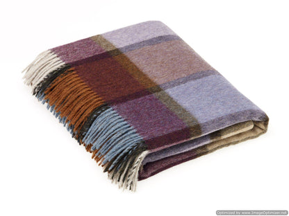 Pateley Damson Throw and Pillow - Merino Lambswool,