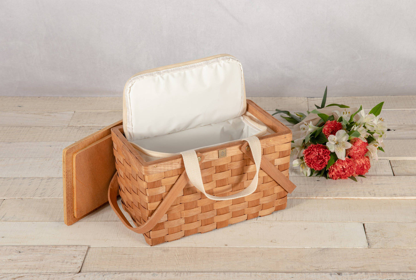 Poppy Personal Picnic Basket, (Beige)