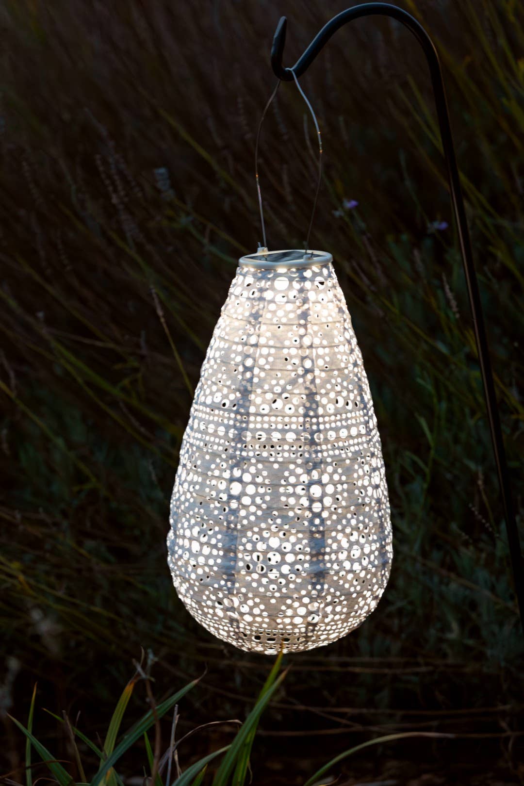 Stella BlossomTeardrop Solar Lantern - Pearl