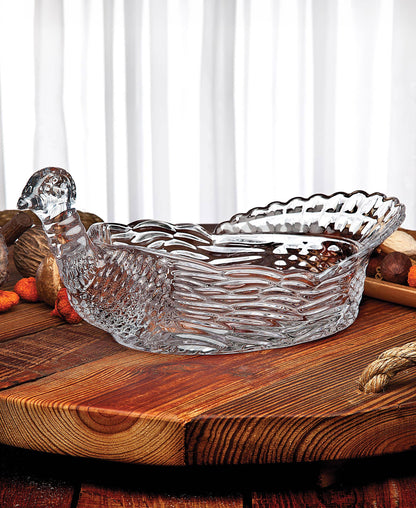 Harvest Turkey Crystal Serving Platter
