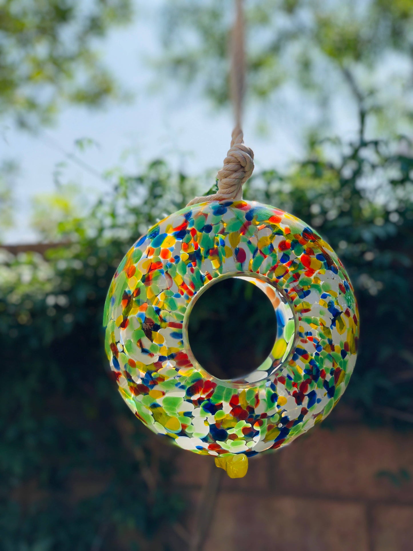 Handcraft Art Glass Bird Feeder