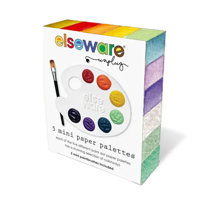 Five Mini Paper Palettes ( Mini Paintbrushes included)
