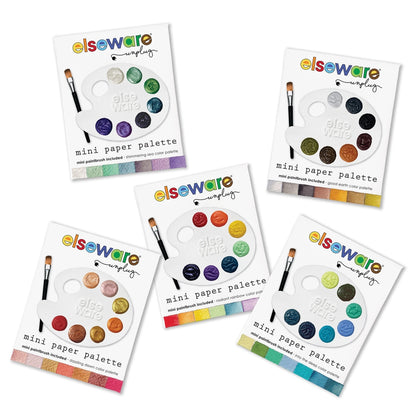 Five Mini Paper Palettes ( Mini Paintbrushes included)