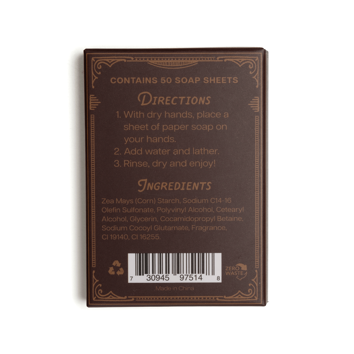 Paper Soap – Cinnamon + Clove, 50 sheets