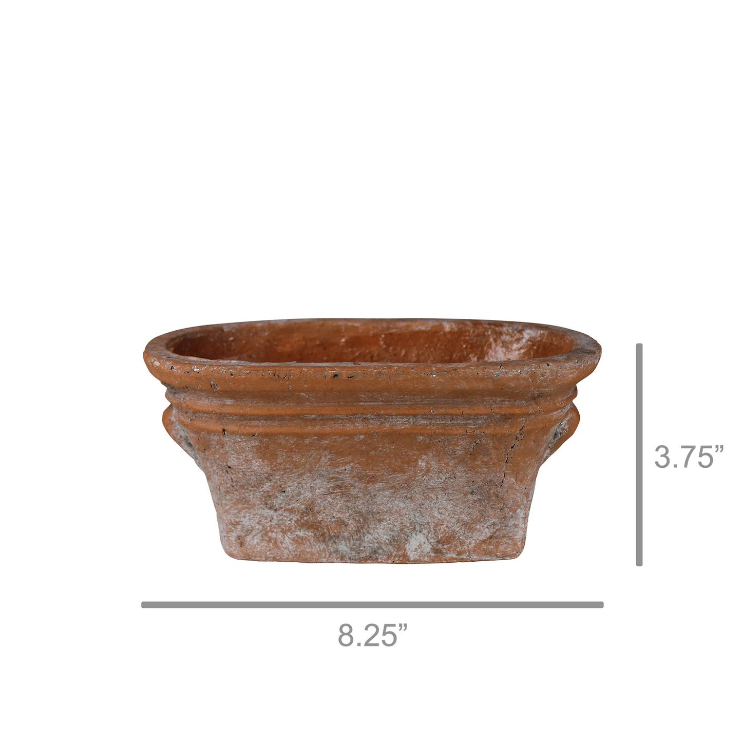 Tresco Rustic Oval Pot, Cement