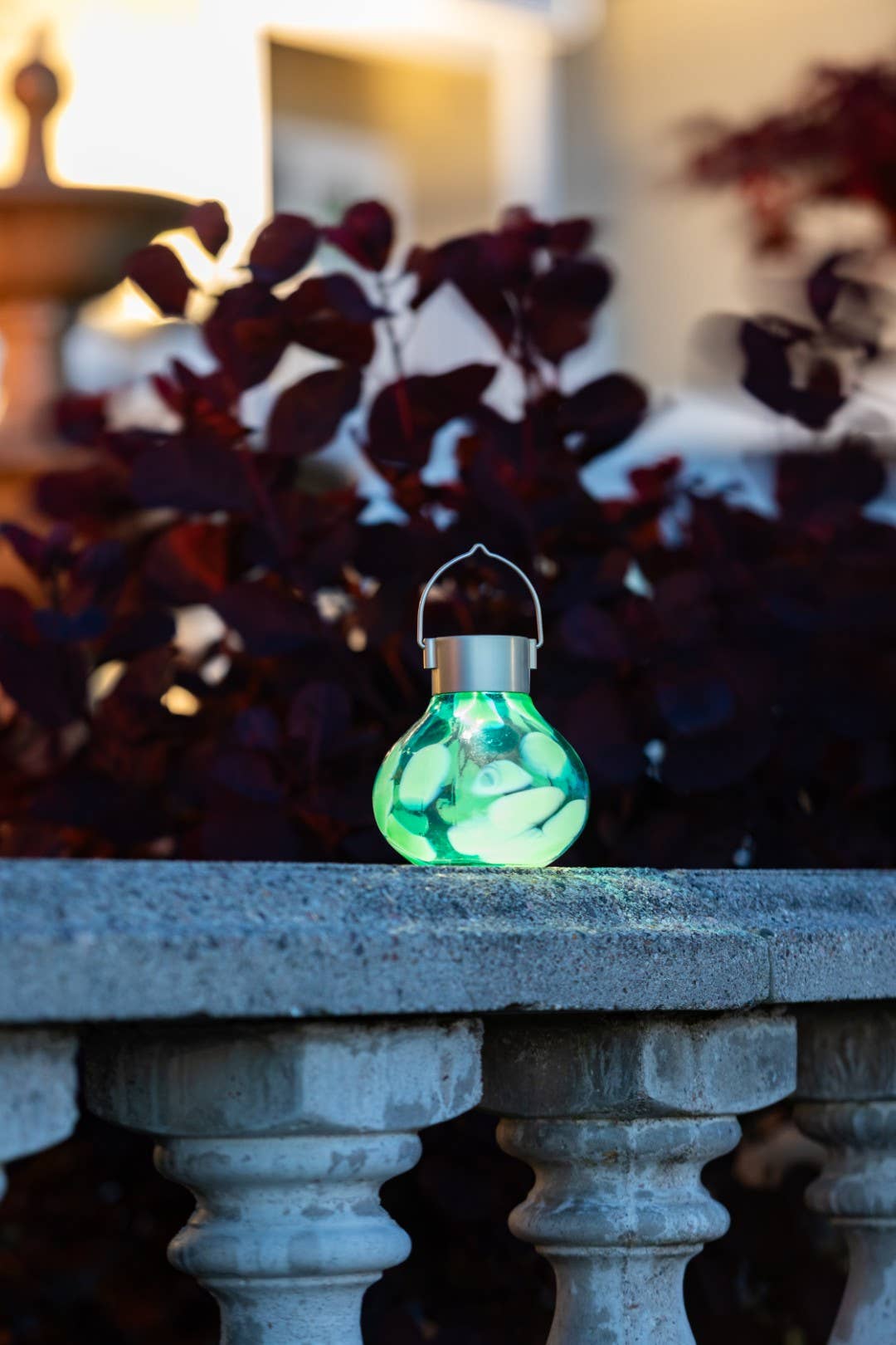 'Teal' Tea Lantern - Glass Outdoor Solar Lantern