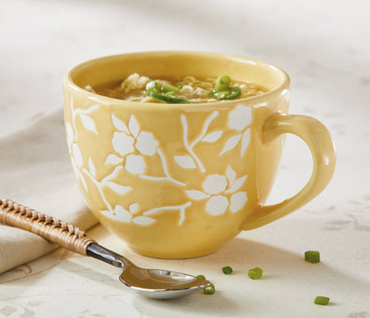 Cozy Cocoon Stoneware Soup Mug Bowl Yellow