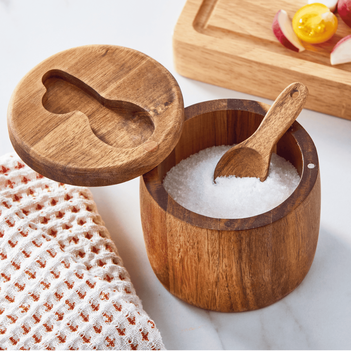 Acacia Wood Salt Cellar Natural Everyday