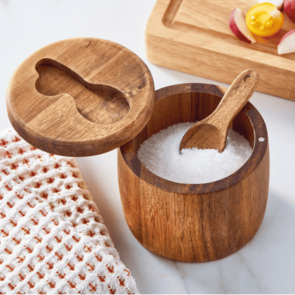 Acacia Wood Salt Cellar Natural Everyday