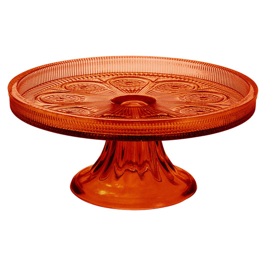 8.25" Dia Umber Codi Glass Cake Stand