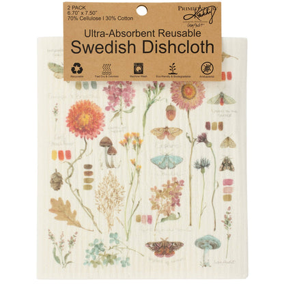 Fall Florals Vase Swedish Dishcloth Set
