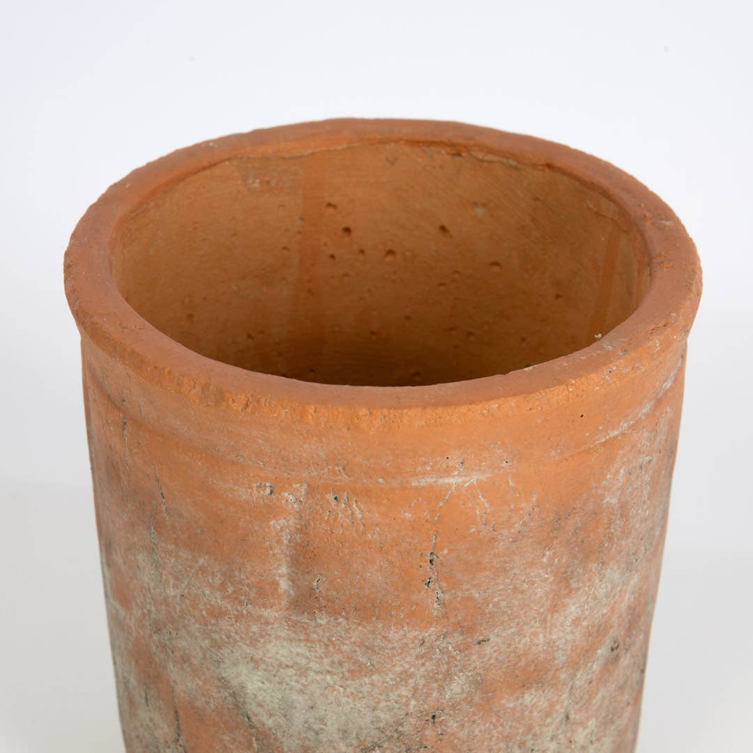 Red Cement Cylinder Pot