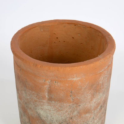Red Cement Cylinder Pot