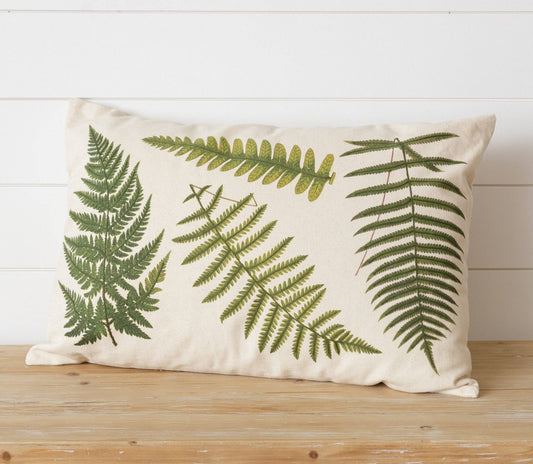 Pillow - Embroidered Fern