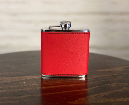 3 Trees - 6 oz Leatherette Wrapped Flask