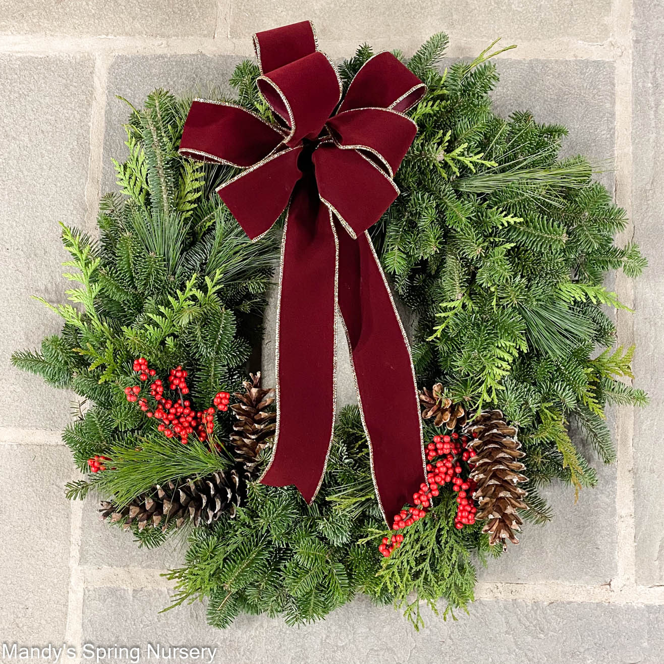 Wreath Mixed greens all sizes' (PRE-ORDER)